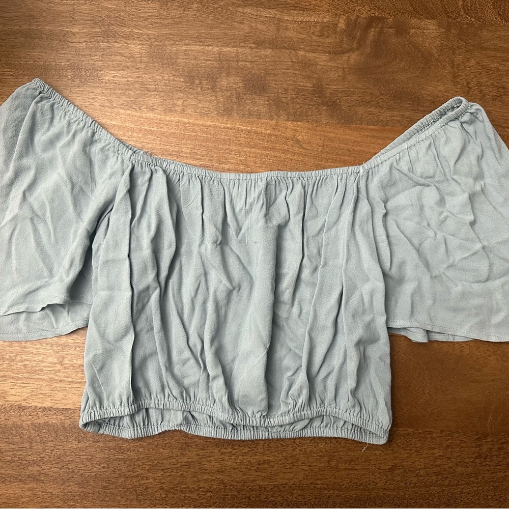 Off-Shoulder Light Mint Top